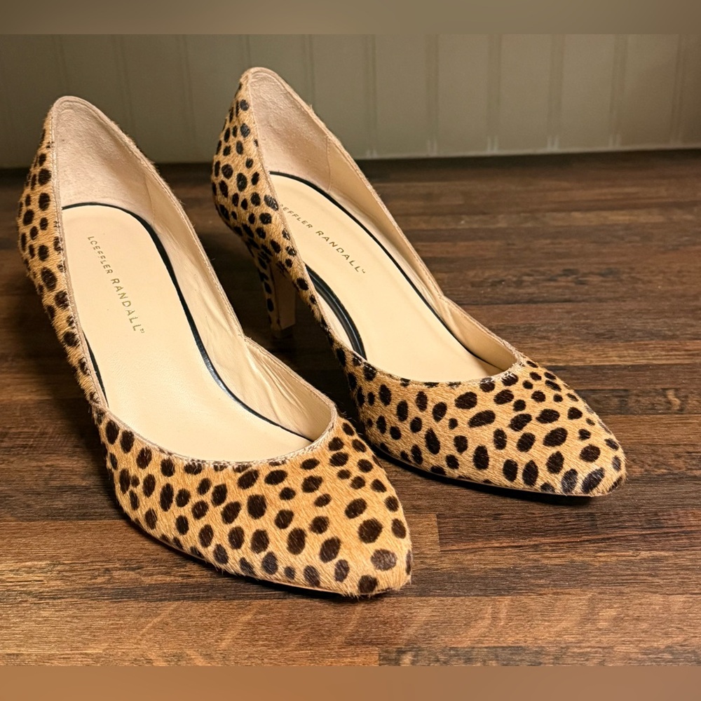 Vintage NIB Loeffler Randall Tasmin Haircalf Cheetah Print Pumps Size 10